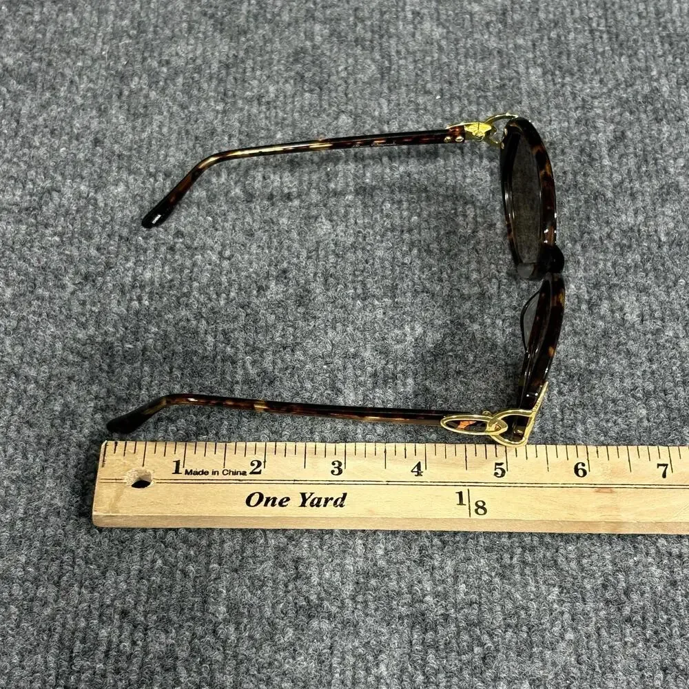 Rocco Originals Sunglasses Womens Brown Tortoise Oval UV400 Tinted Lenses Gold